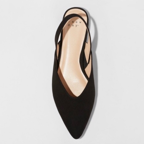 A New Day Black Pam V Throat Sling Back Mules, NWT - Picture 3 of 3